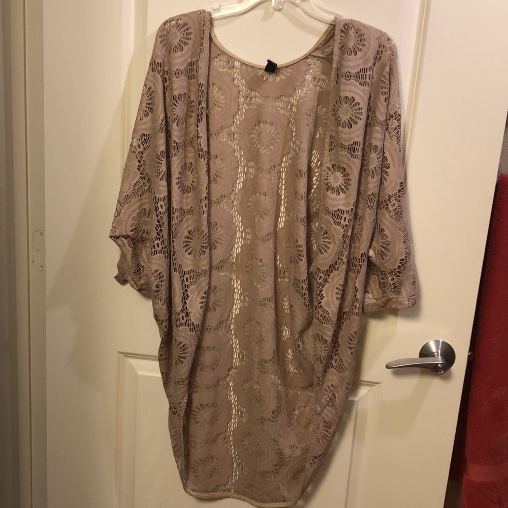 Windsor tan lace cardigan